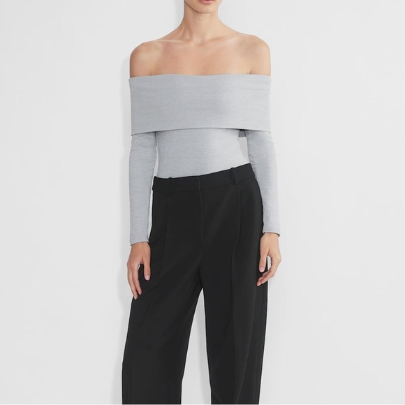 Aritzia Tops - NWT Aritzia Contour Deco off-the-shoulder long-sleeve bodysuit Med